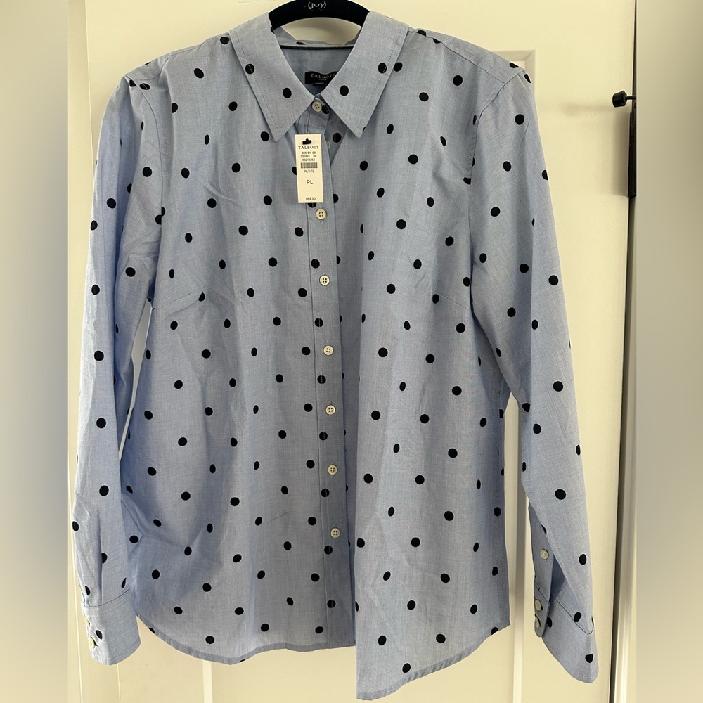 Talbots Polka Dot Button Down